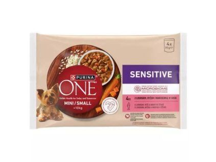 Purina One Mini-Beutel MP Sensitive Lachs in Saft @4x85g