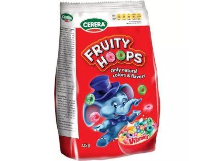 Cerera Frucht-Cerealienringe, farbige Ringe in einer 225-g-Packung