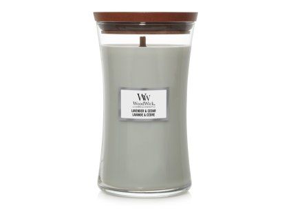 Woodwick Lavendel & Zeder Kerze groß