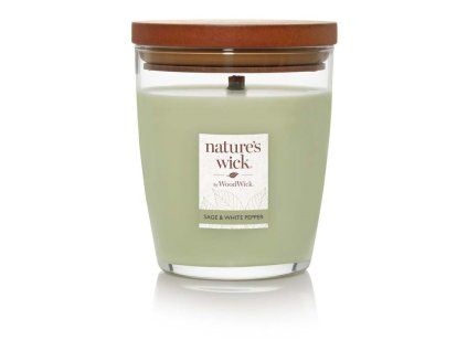 Nature's Wick Tumbler Medium Sage & White Paper