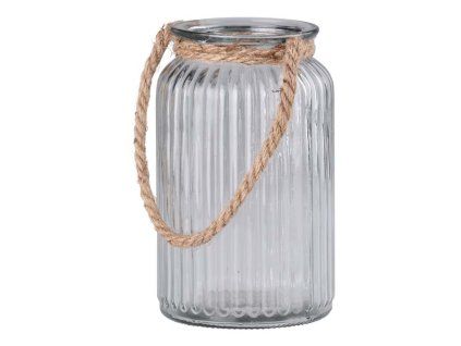 Glaslampe mit Seil – klar, 11 × 10 cm