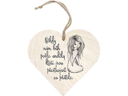 Dekoratives Holzherz 12 cm – Engel und Freunde