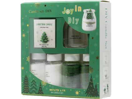 Geschenkset grün – Kerze + Wachsgranulat