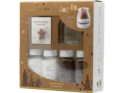 Geschenkset braun - Kerze + Wachsgranulat