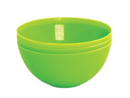PRAKTIK | sada 3 plastových misek | zelené | 900 ml