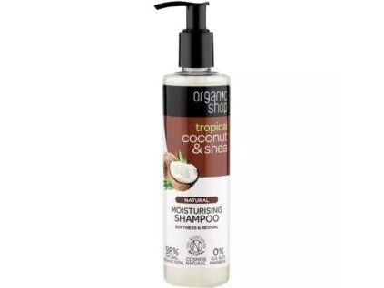 Bio-Shampoo 280ml mit feuchtigkeitsspendender Kokosnuss und Sheabutter