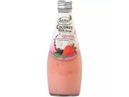 SAMUI Kokosmilchgetränk mit Fruchtfleisch und Erdbeergeschmack, 290 ml