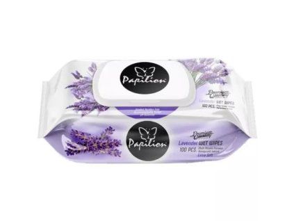 Papilion Feuchttücher Lavendel mit Clip, 100 Stück