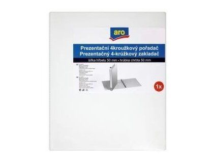 aro Präsentationsordner 4-Ring A4 50 mm weiß 1 Stück.