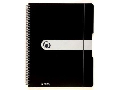 Herlitz Spiralnotizbuch A4/80L kariert schwarz 1 Stück.