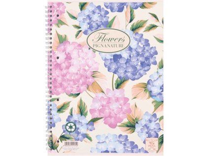 PIGNA Blumen Ringbuch A5 60 Blatt kariert 1 Stück.