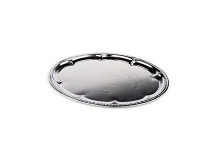 aro Tablett 46 x 34 cm oval gemustert Edelstahl 1 Stück