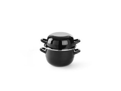 HENDI Muscheltopf 2,3 l, schwarz emailliert, 1 Stück