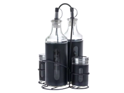 METRO PROFESSIONAL Schwarzes Salz + Pfeffer + Essig + Öl Set 1 Stück.