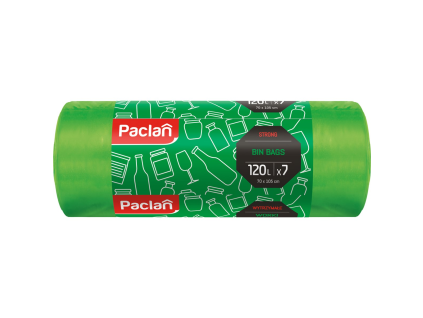 Paclan Müllsäcke, dick, 120 l, grün, 7 Stück.