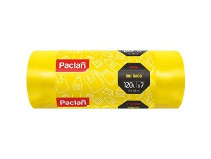 Paclan Müllsäcke, dick, 120 l, gelb, 7 Stück.