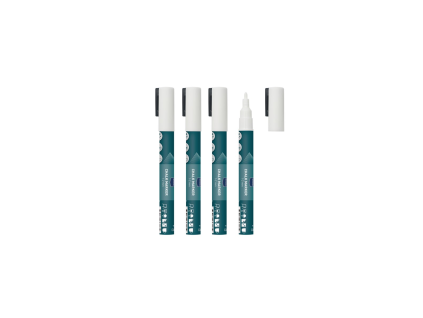 METRO PROFESSIONAL Marker 1–2 mm weiß 4 Stück