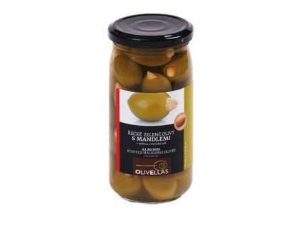 OLIVELLAS Grüne Oliven mit Mandeln 380 g