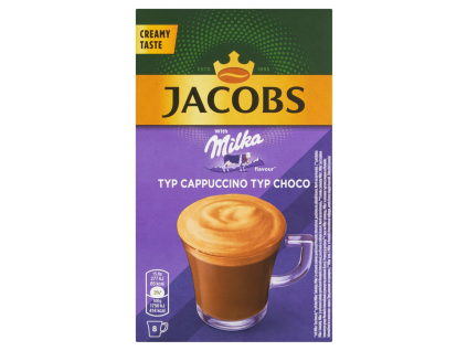 JACOBS Cappuccino mit Milka-Schokoladengeschmack, 8 Stück.