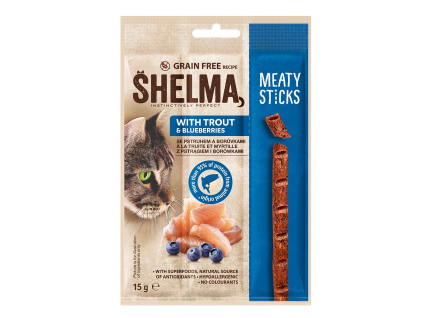 SHELMA Meaty Sticks Snack mit Forelle 15 g