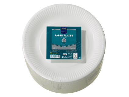 METRO PROFESSIONAL Runde Pappteller, Durchmesser 26 cm, 100 Stück