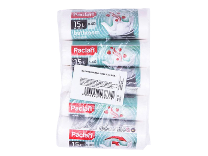 Paclan Müllsäcke Standard 15 l weiß 5 x 40 Stück