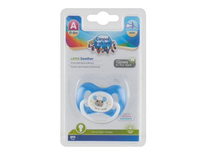 Schnuller aus Gummi, Kirsche, 0-6 Monate, B&C blau