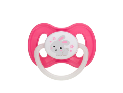Schnuller aus Gummi, Kirsche, 0-6 Monate, B&C rosa