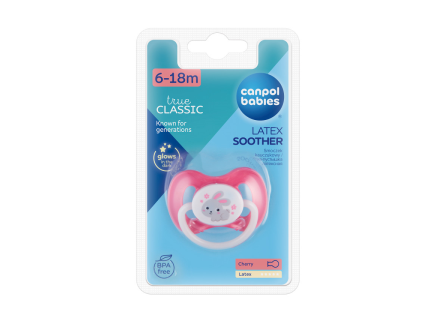 Schnuller aus Gummi, Kirsche, 6-18 Monate, B&C rosa