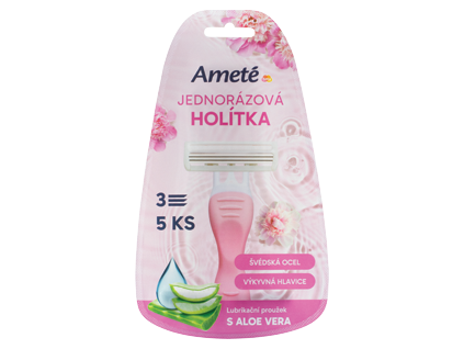 Ameté Einwegrasierer, 3 Klingen (5 Stück/Blis)
