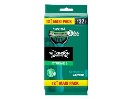 Wilkinson Xtreme3 Sensitive Comfort MAXI PACK 12 – Einwegrasierer, 12 Stück