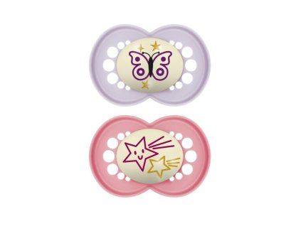 MAM ORIGINAL NACHTSAUGER 16+, Doppelbox lila/rosa
