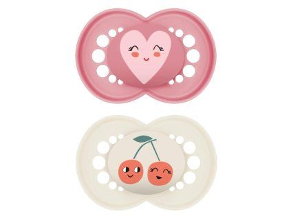MAM ORIGINAL SCHNUPFER 6+m, Doppelverpackung rosa/beige
