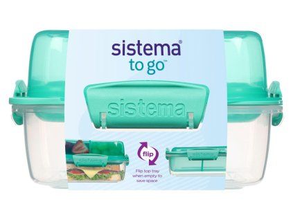 Sistema Divided Lunchbox To Go LunchStack Square 1,24 l, grün