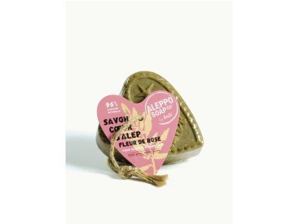 Aleppo-Seife in Herzform mit Rosenduft, 150 g