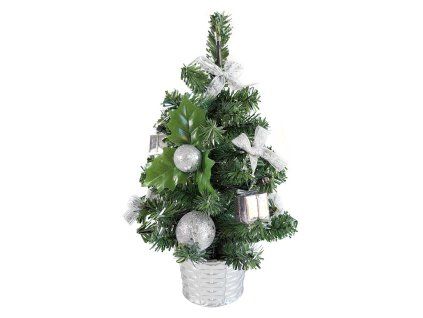 Flexio Baum dekoriert mit LED 25 cm silber 1 Stück.