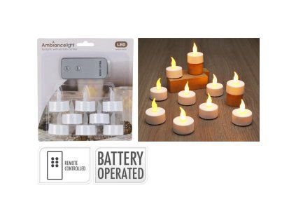 Koopman LED-Teelicht-Set mit Controller, 8-teilig