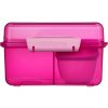 Sistema Lunch Cube Max Snackbox mit Fächern und Joghurtbehälter mit Doppeldeckel, 2 l, Rosa