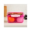 Sistema Lunch Cube Max Snackbox mit Fächern und Joghurtbehälter mit Doppeldeckel, 2 l, Rosa