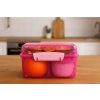 Sistema Lunch Cube Max Snackbox mit Fächern und Joghurtbehälter mit Doppeldeckel, 2 l, Rosa
