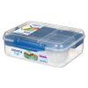 Sistema Divided To Go Bento-Lunchbox mit Joghurtbehälter und 2 Tabletts, 1,65 l, Blau