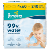 Pampers Feuchttücher (4 x 60 Stück/Folie) Aqua Zero Plastik