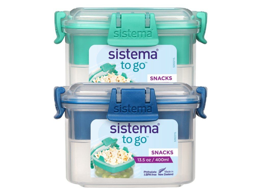 Caja de snacks Sistema con tazón para llevar, snacks de 400 ml, surtido de colores