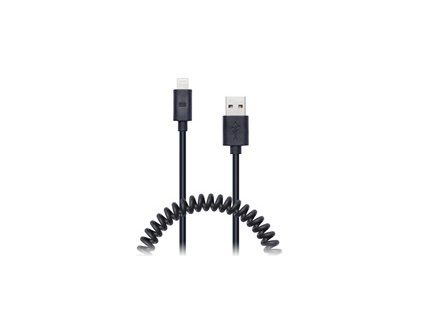 CONÉCTATE Cable flexible en espiral Wirez Apple Lightning - USB, 1,2 m, negro
