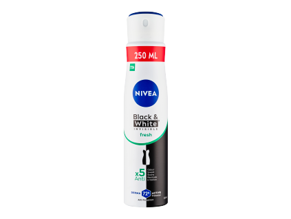123822 nivea sprej ap 250ml b w invisible fresh