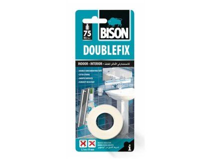Cinta adhesiva de doble cara BISON DOUBLEFIX 1,5 m x 19 mm