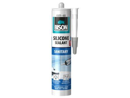 Sellador de silicona BISON SILICONE SANITARY GREY 280 ml