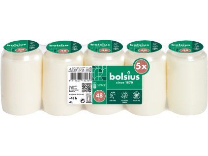 Bolsius composite 5 piezas 710g 48h. Papel blanco para tapa