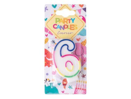 Vela de pastel Emocio con el número 6