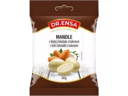 Almendras Dr. Ensa bañadas en chocolate blanco con coco 80 g